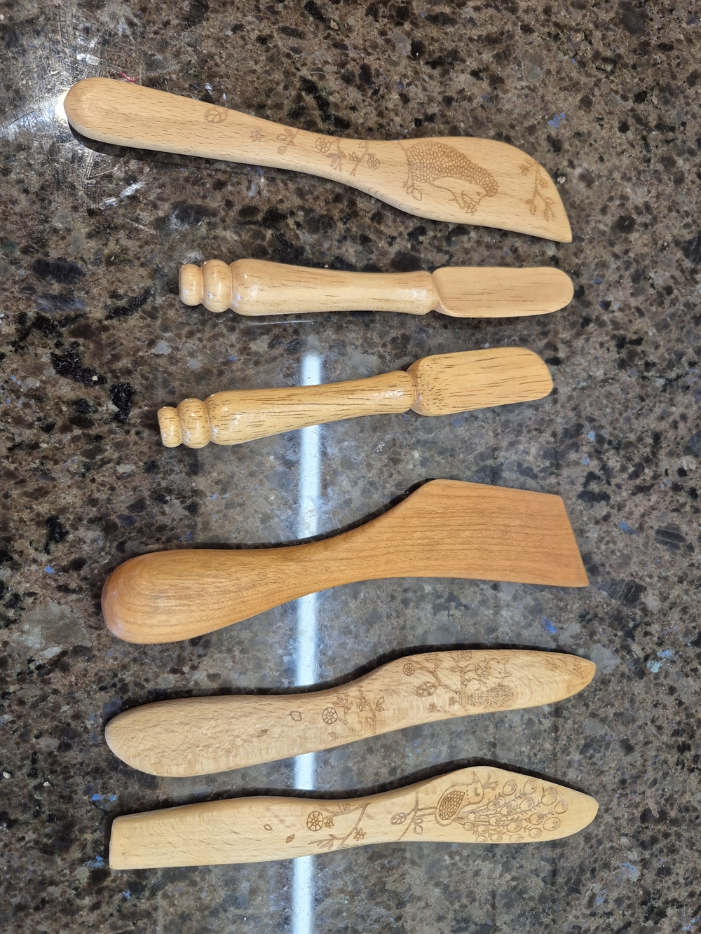 Handcrafted Wooden Spreaders - Natural Wood Talisman Designs Spreading Knives